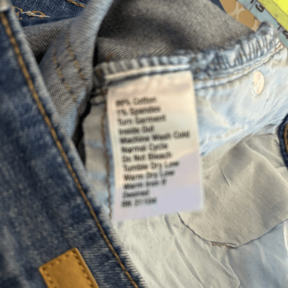 True Craft Blue Denim Floral Embroidery Ripped Skinny Jeans Medium Wash Size 3 - Picture 11 of 11